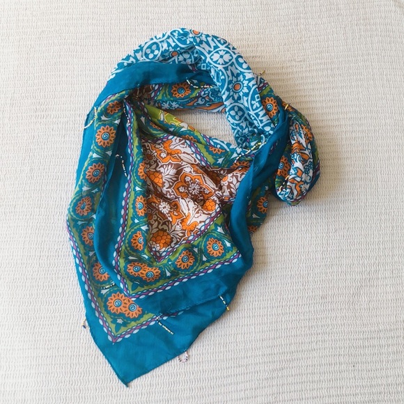 Love bead tassel patchwork scarf - Picture 1 of 8